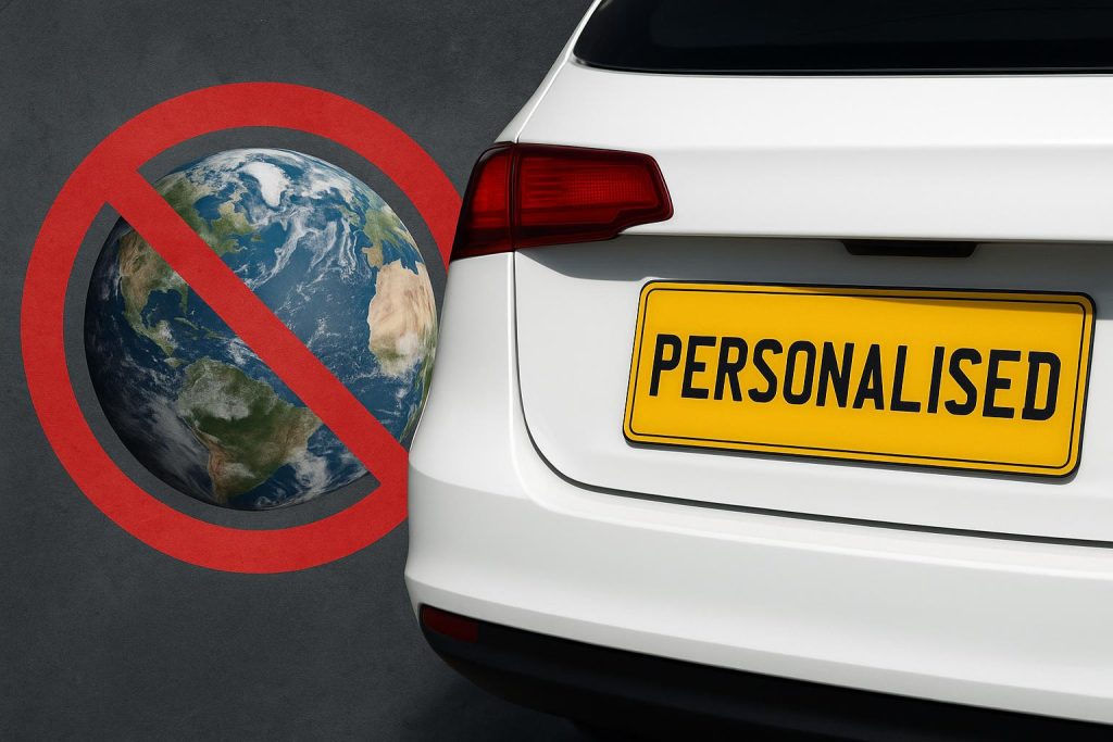 UK number plate with custom text highlighting global controversy over personalised license plates