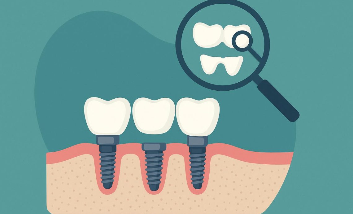 Dental implants and bridges showcased for multiple teeth replacement and smile restoration options