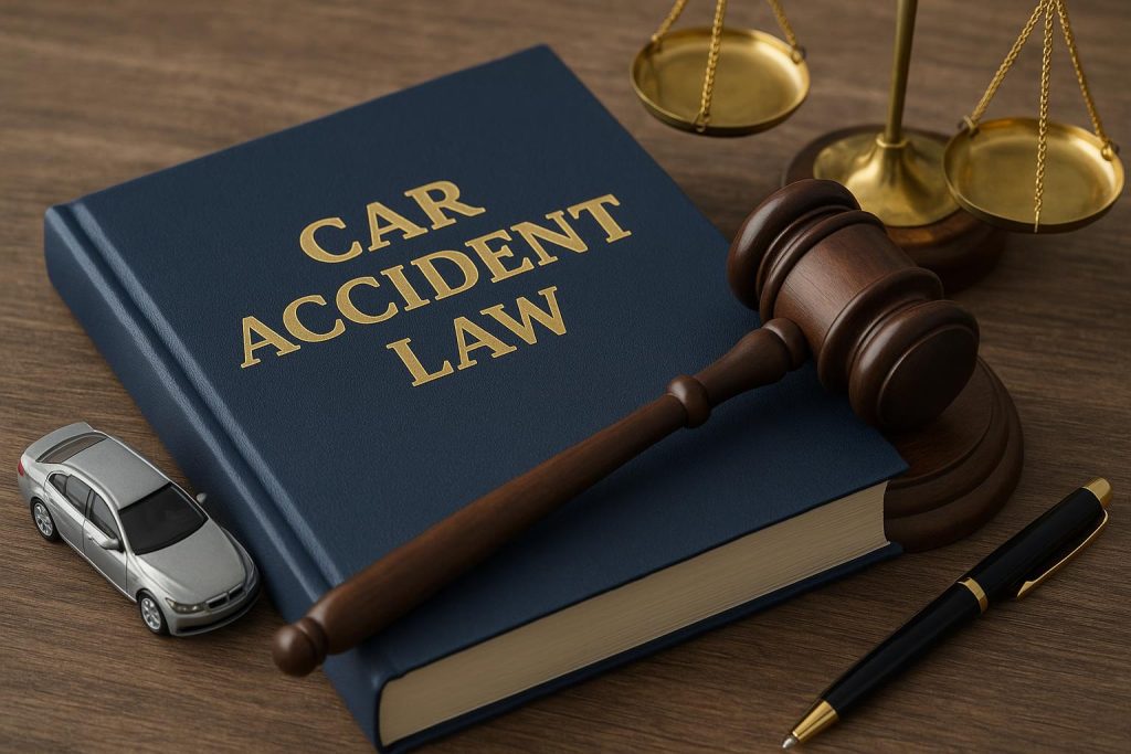 Gavel and car keys on a law desk representing top-rated car accident lawyer services