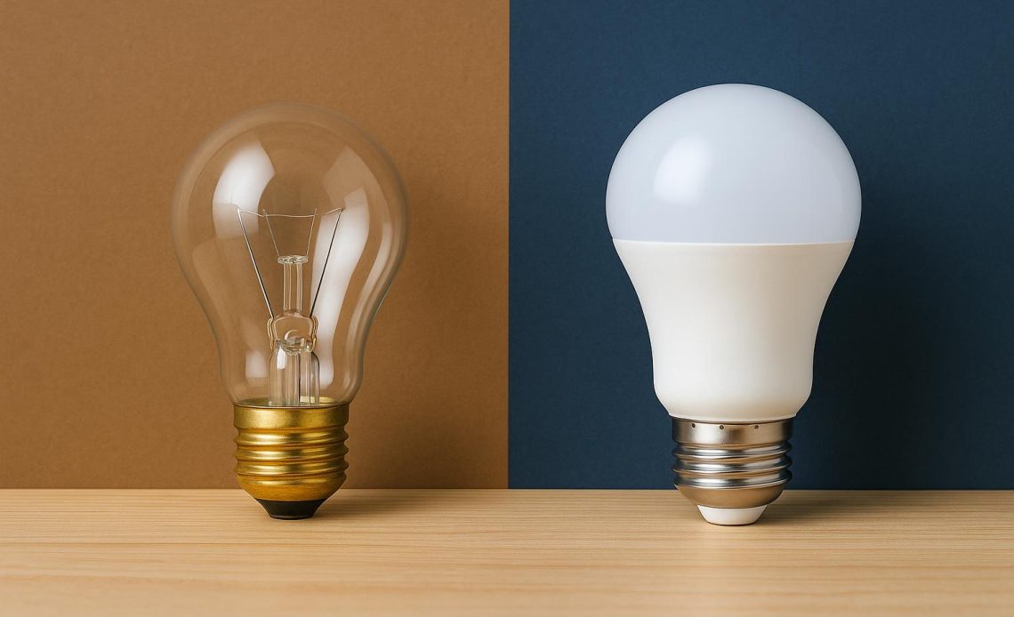 Comparison of incandescent and LED light bulbs for energy efficiency and lighting choices