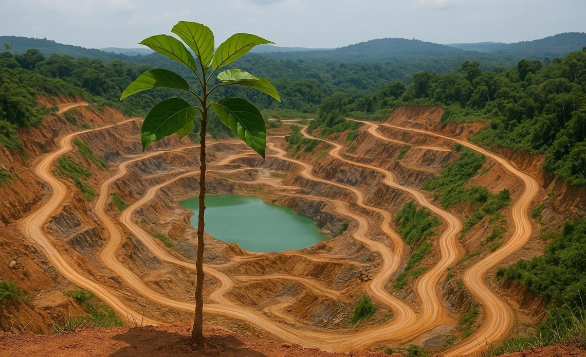 Sustainable gold mining operations in Ghana highlighting environmental conservation efforts