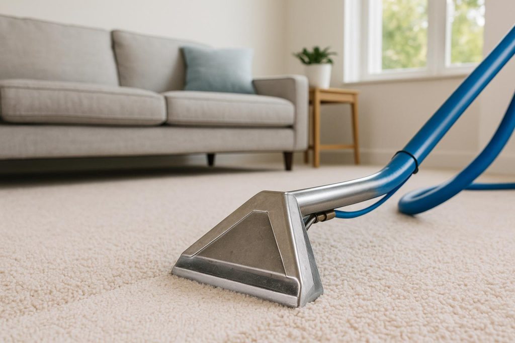 Professional carpet cleaning equipment used on residential flooring in Melbourne home