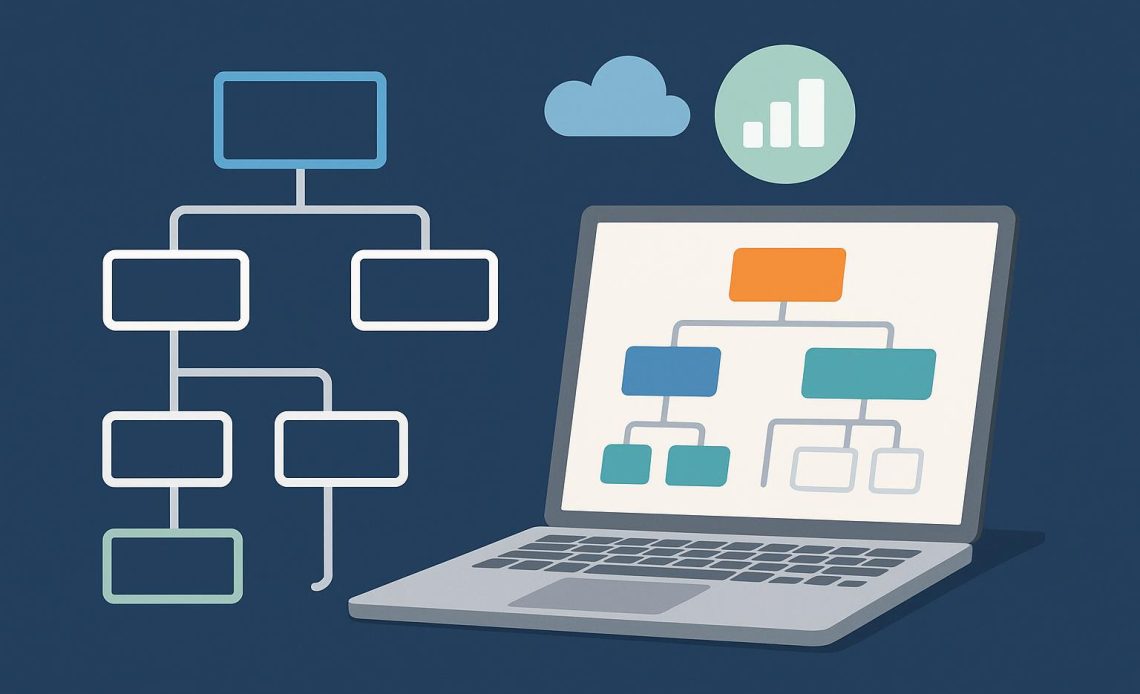 Hierarchical organizational chart illustrating company structure and roles for efficient management