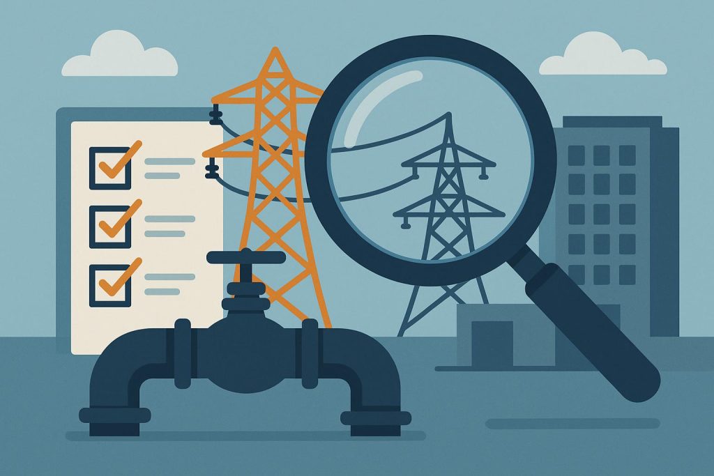 Utility oversight process for infrastructure projects, highlighting inspection and management systems