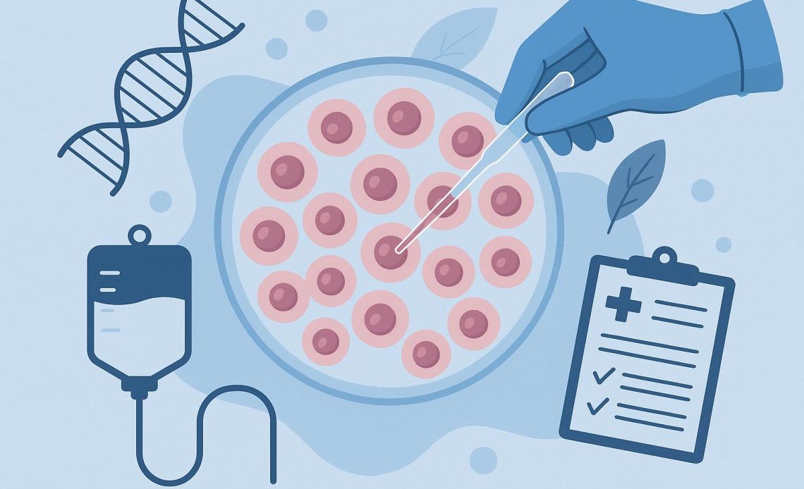 Stem cell recovery process with medical equipment and supportive long-term care elements