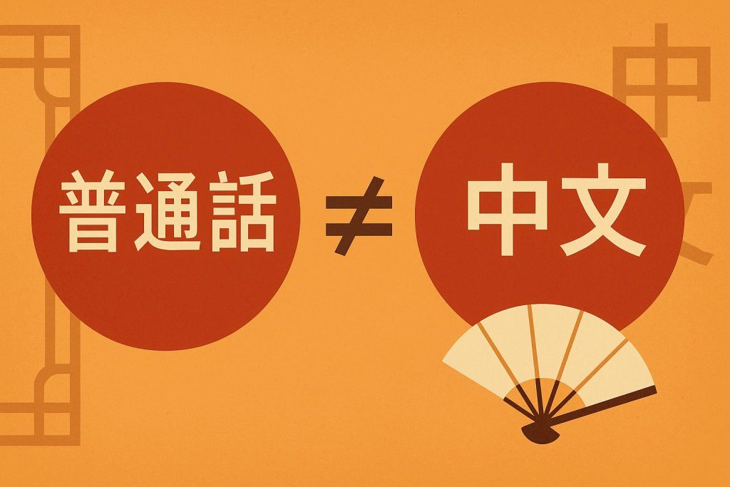 Mandarin Chinese language characters contrasting with Cantonese and other Chinese dialect scripts