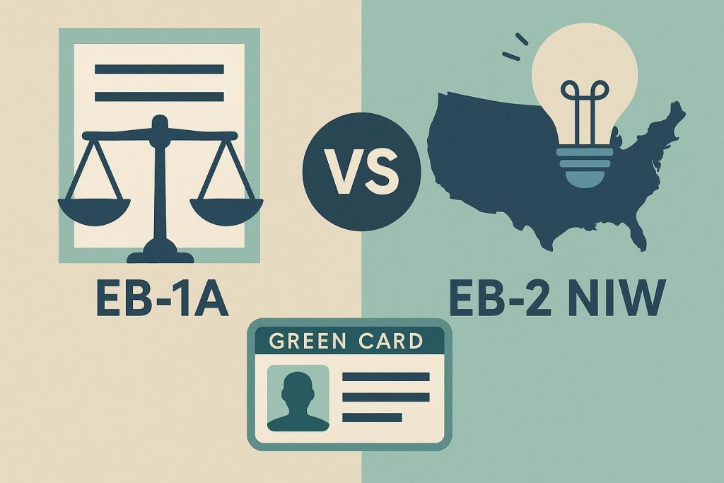 Comparison of EB-1A and EB-2 NIW green card options for U.S. immigration applicants