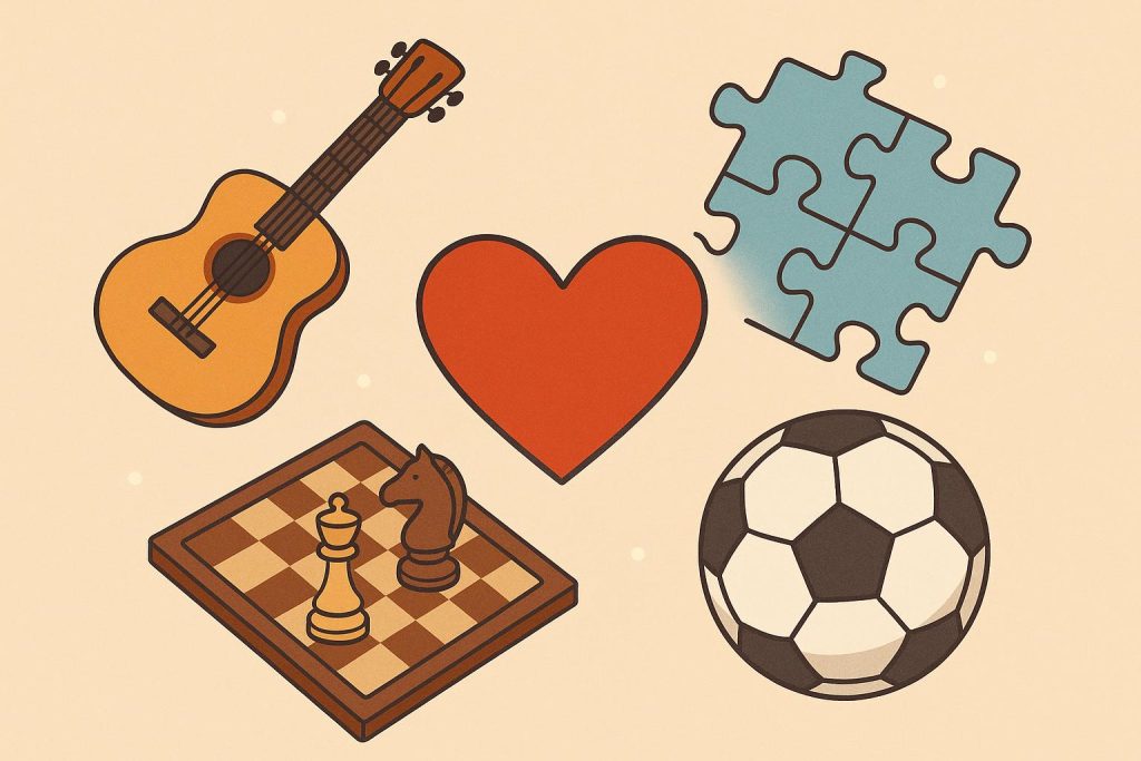 Family enjoying board games together, highlighting the importance of shared hobbies in family life