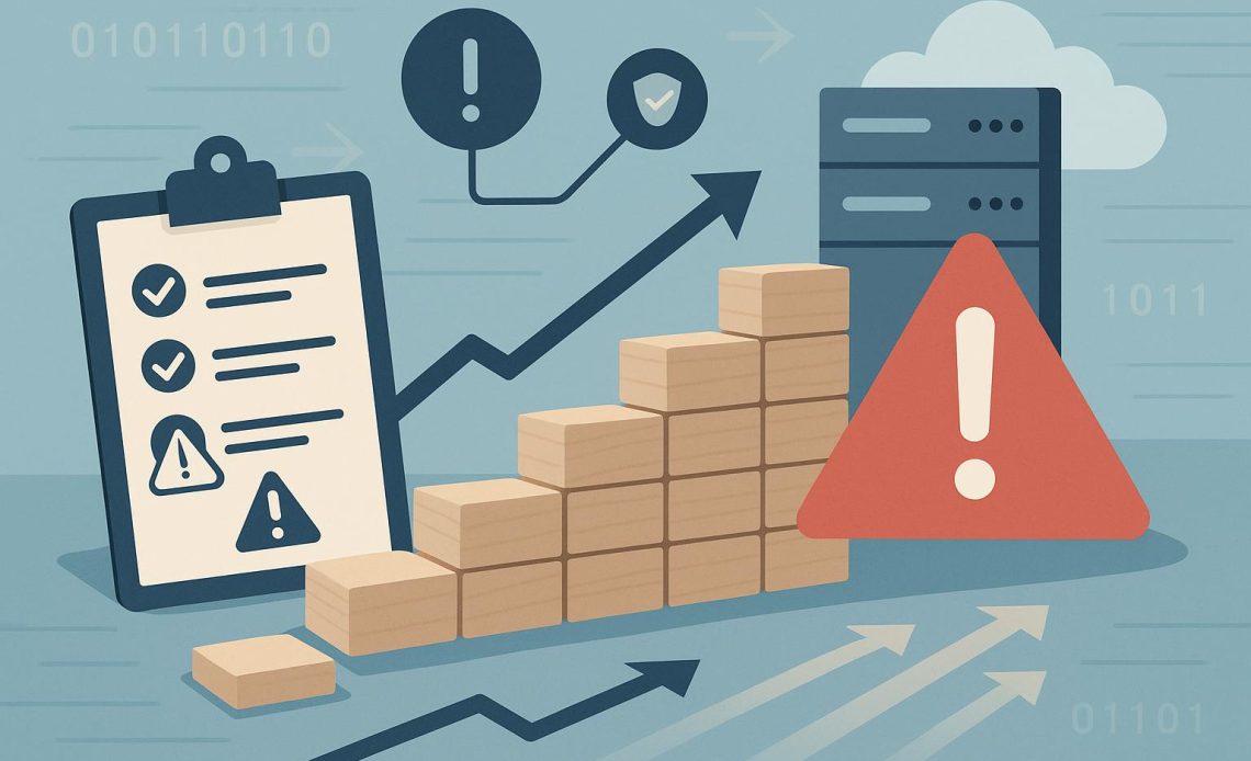 Data migration risk management process flowchart with key steps highlighted