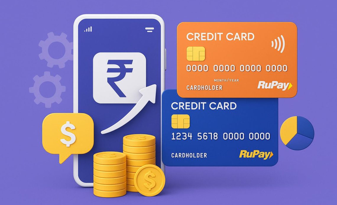 RuPay credit card linked to UPI app showcasing digital payment benefits and rewards