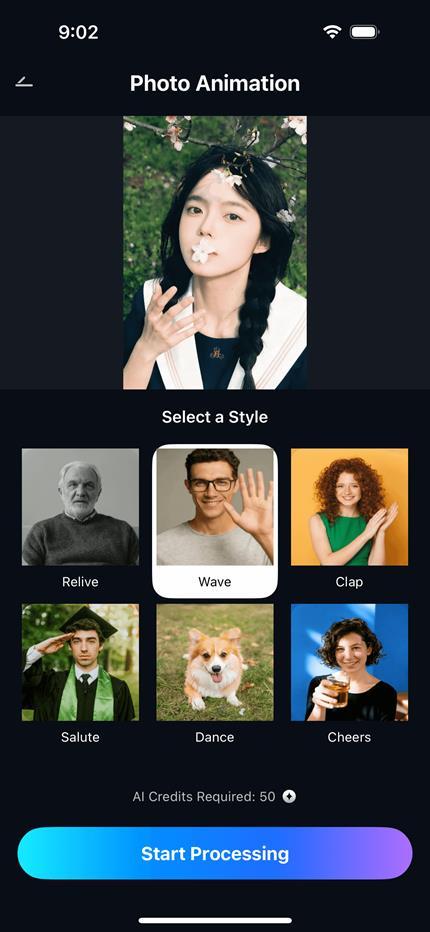 select photo to animate ios