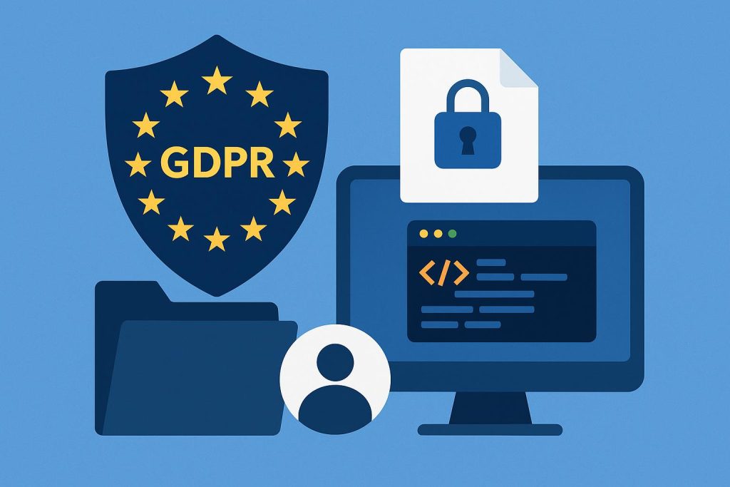 Secure file management and user data protection for GDPR compliance in software development