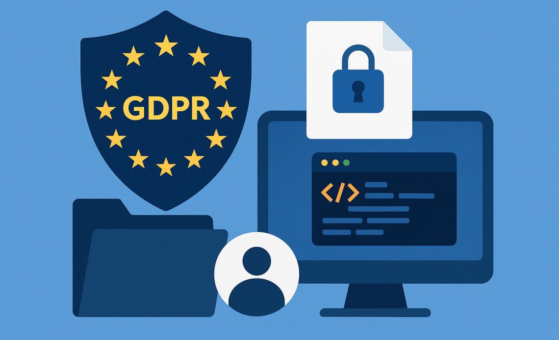 Secure file management and user data protection for GDPR compliance in software development