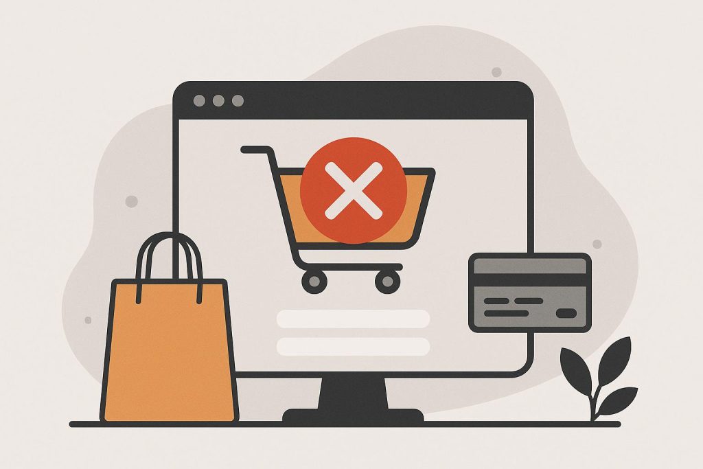 Abandoned shopping cart on laptop highlighting critical failure points in e-commerce checkout process