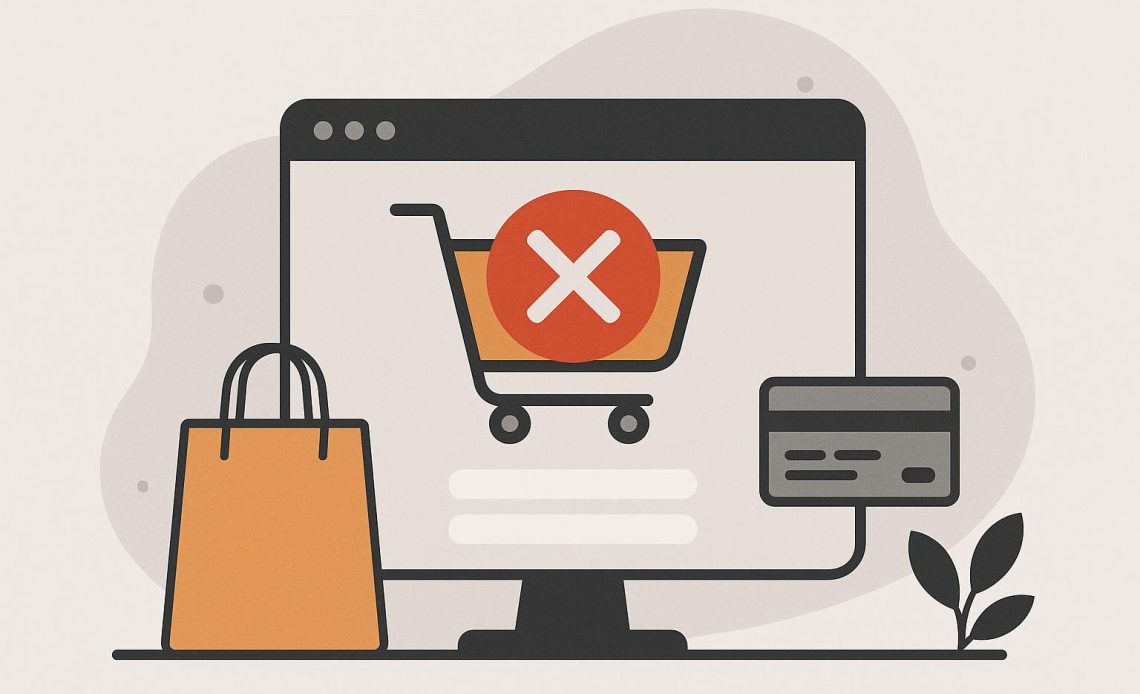 Abandoned shopping cart on laptop highlighting critical failure points in e-commerce checkout process
