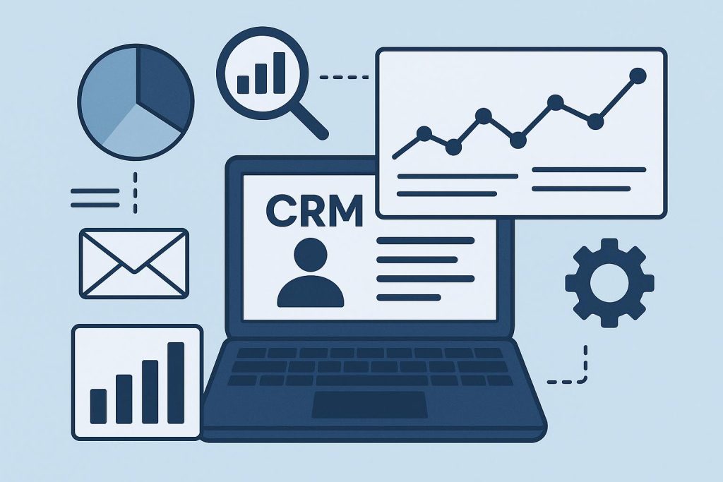 B2B sales intelligence software dashboard illustrating data analysis and actionable insights