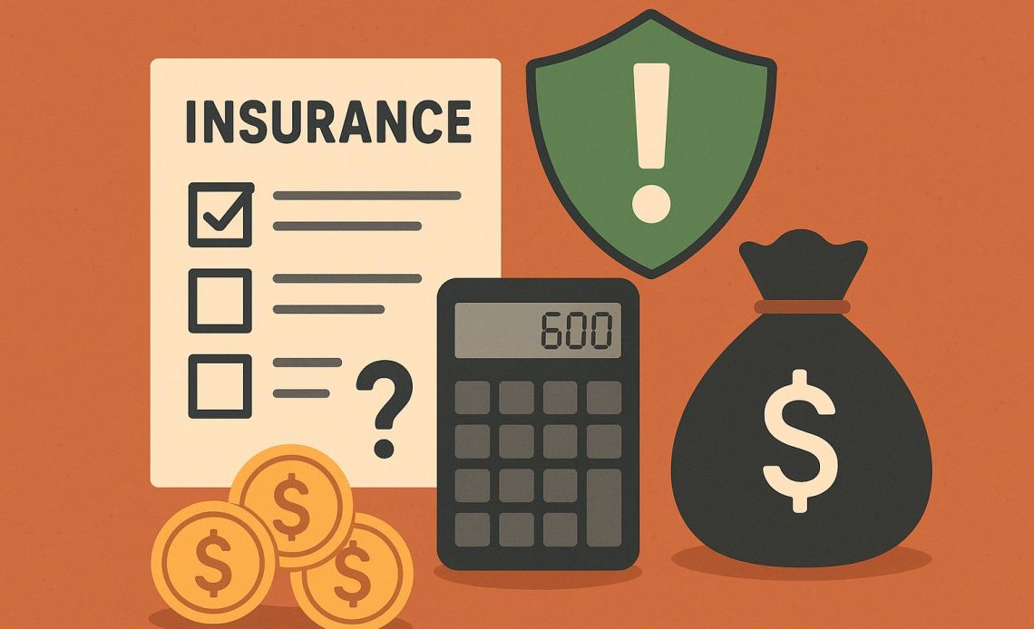 Insurance documents with calculator and pen highlighting costly policy mistakes and extra expenses