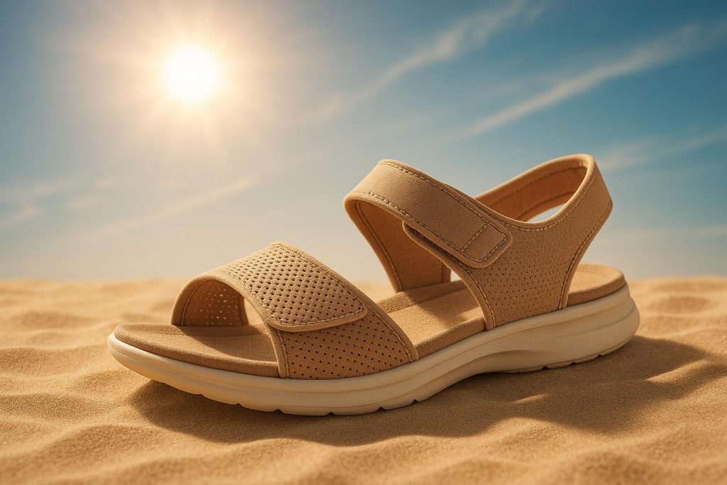 Breathable lightweight summer shoes designed for hot weather and swollen, perspiring feet