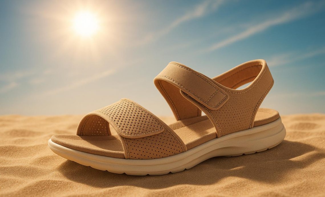 Breathable lightweight summer shoes designed for hot weather and swollen, perspiring feet