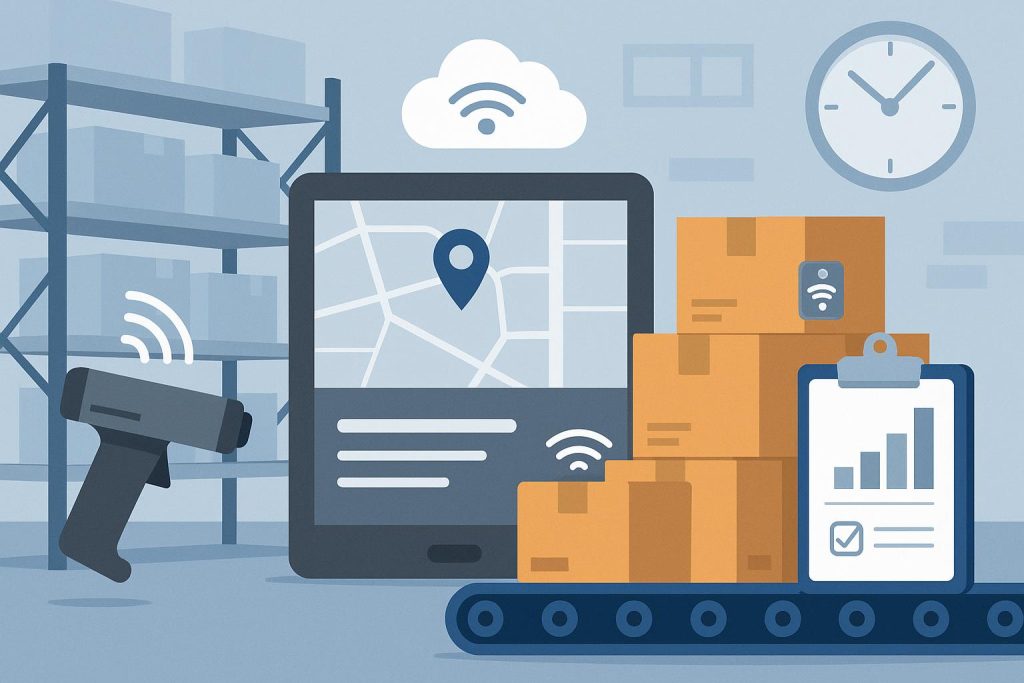 Dashboard displaying real-time asset locations and metrics for enhanced workplace productivity