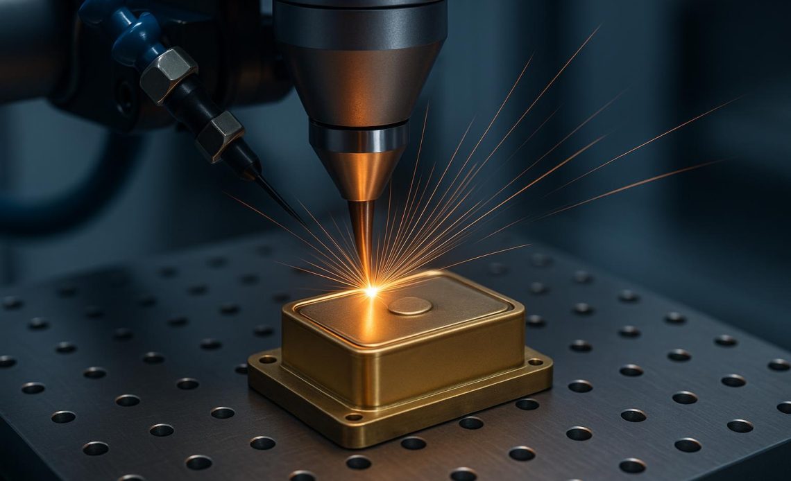 Precision laser welding process sealing miniature hermetic components in advanced manufacturing.