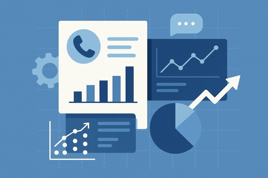 Visual representation of data analytics improving call center customer experience and insights