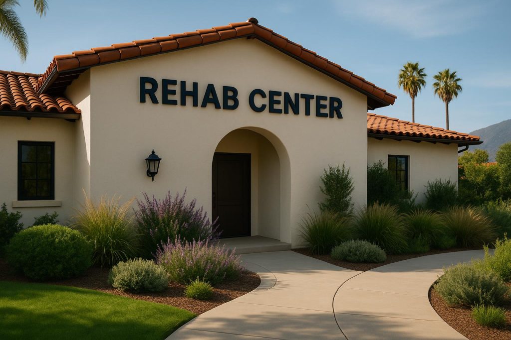 Modern Pasadena rehab center exterior surrounded by greenery, symbolizing health and recovery benefits