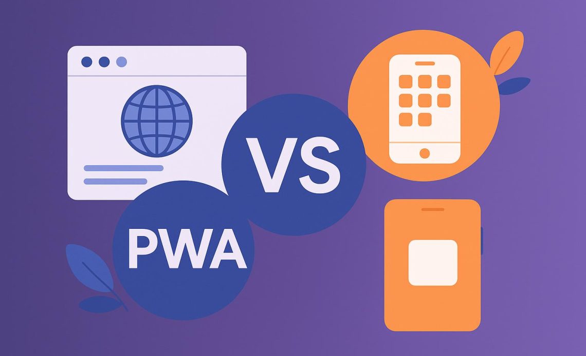 Progressive web app and native mobile app icons side by side representing business technology choices