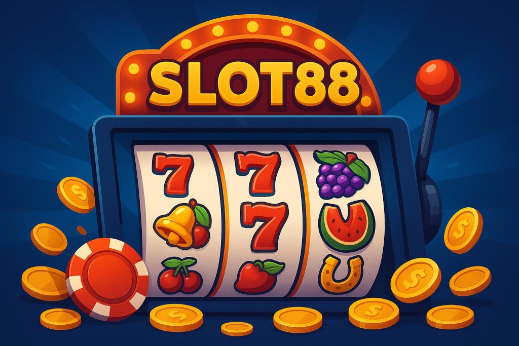 Ilustrasi permainan slot online modern di Slot88 dengan fitur dan tampilan inovatif