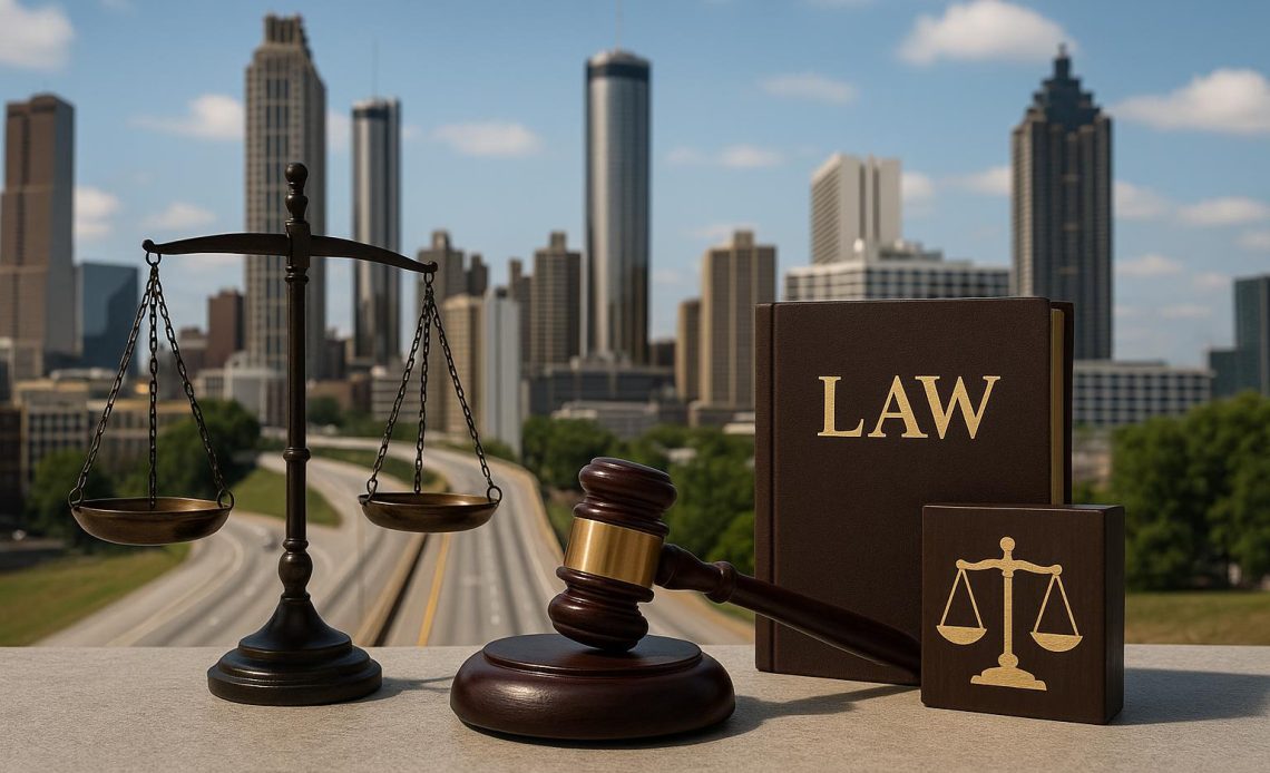 Atlanta skyline with law firm office buildings representing top legal services in diverse practice areas