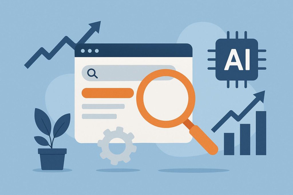 Australian digital marketing concept with AI and search engine icons highlighting top agencies