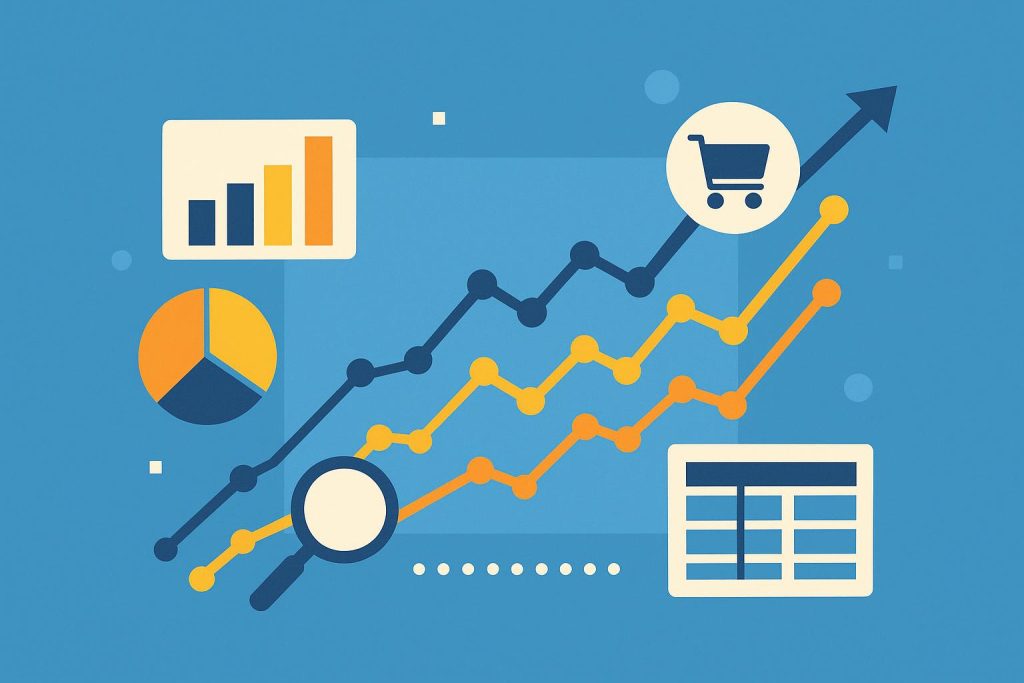 Data-driven analytics dashboard illustrating conversion metrics and ongoing performance tracking