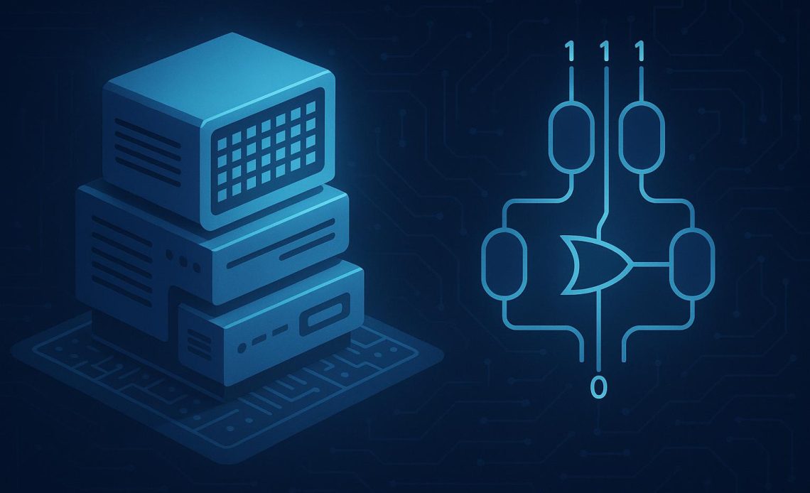 Classical computer analyzing complex peaked circuits in computational theory research