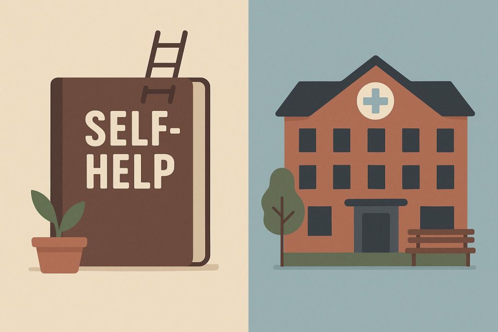 Comparing self-help strategies with partial hospitalization program support in mental health care