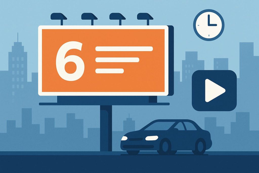 Digital billboards displaying quick, eye-catching ads for OOH marketing strategy optimization