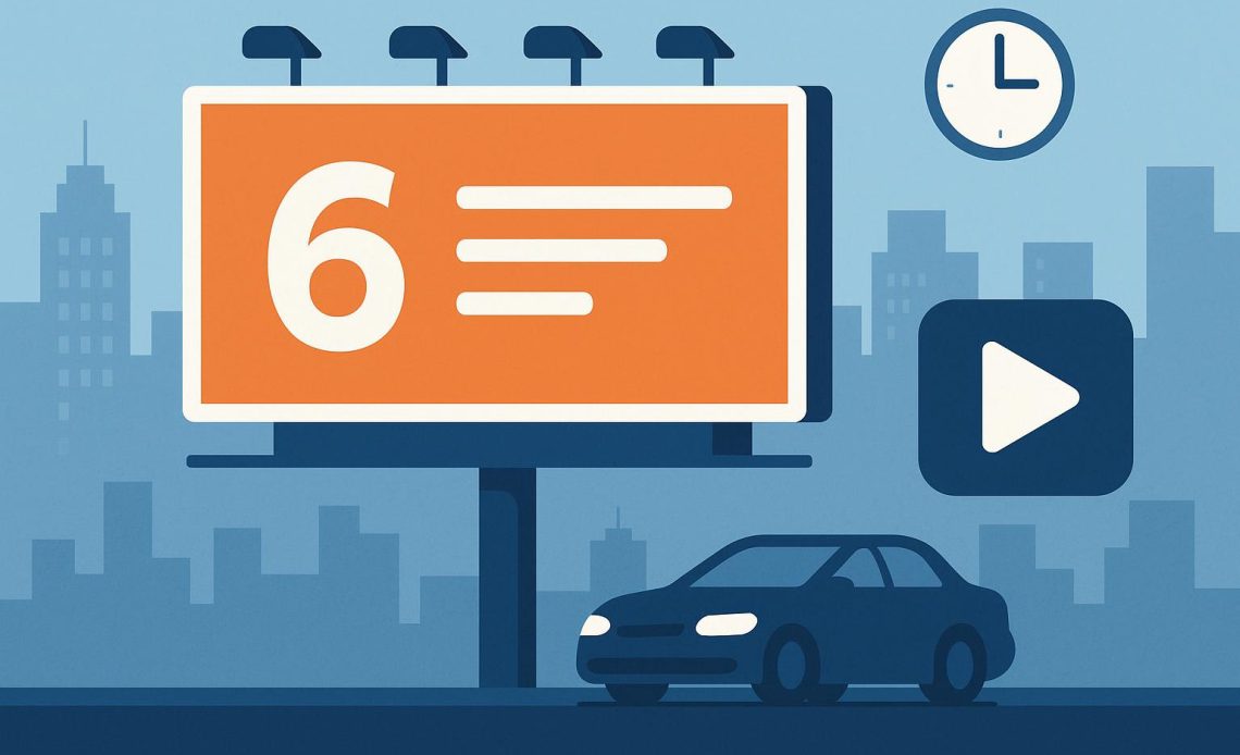 Digital billboards displaying quick, eye-catching ads for OOH marketing strategy optimization