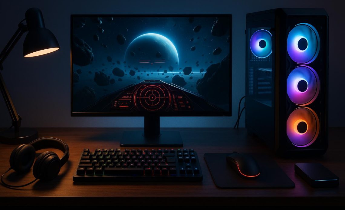 High-performance gaming setup with accessories for efficient, streamlined gaming sessions