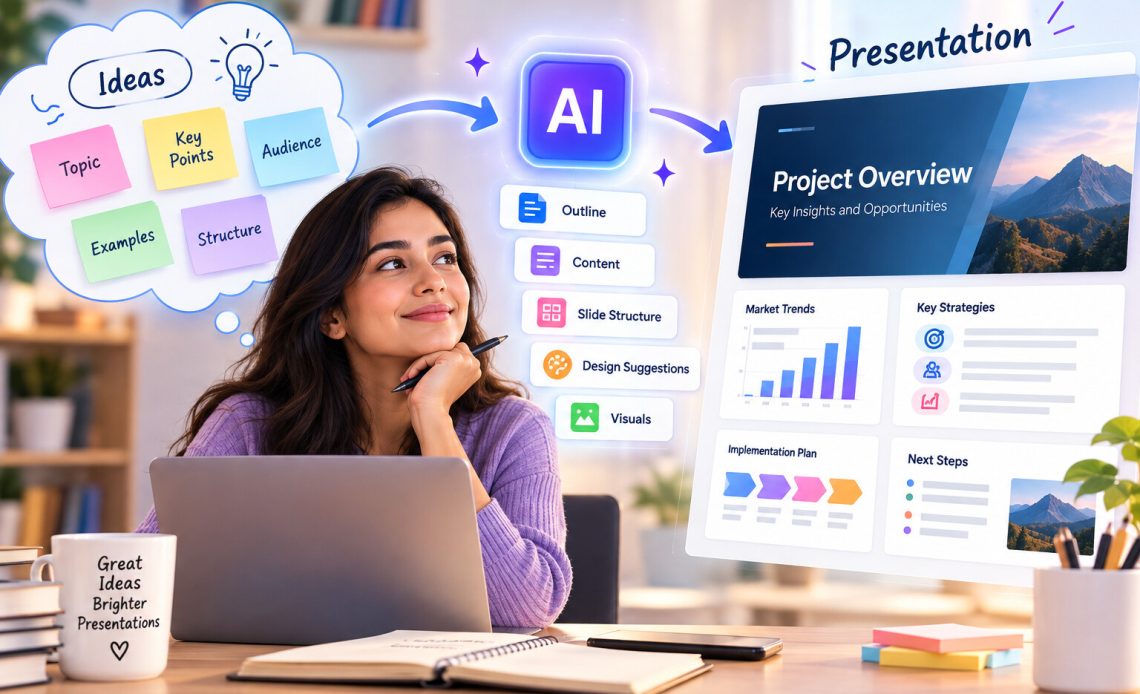 Image 1 of Every presentation begins with an idea. It might be a business proposal, a classroom assignment, a new marketing campaign, or a research finding worth sharing.